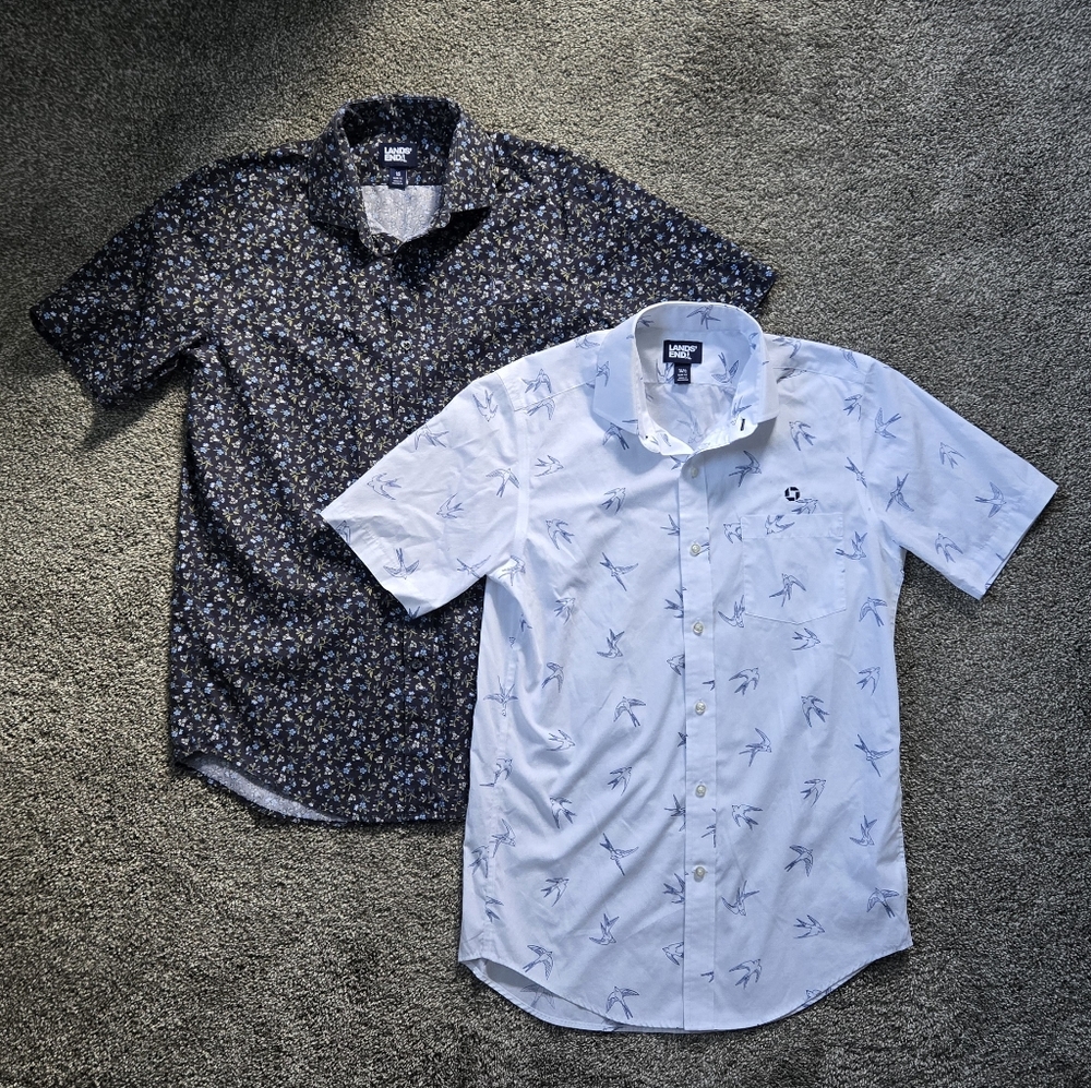 TWO SHIRTS: Lands End for Chase Bank LIKE NEW